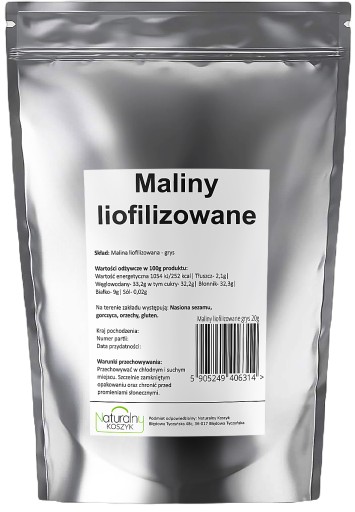 MALINOVANÉ MALINY lyofilizované MALOVÉ krúpy 20g