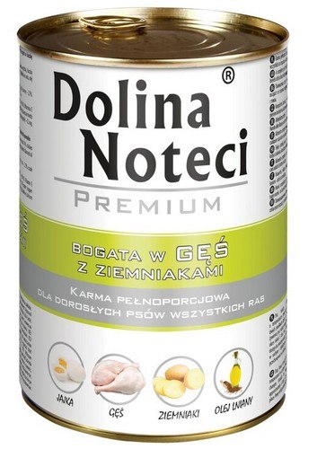 Dolina Noteci Prémiové mokré krmivo pre psov bohaté na hus so zemiakmi 400g