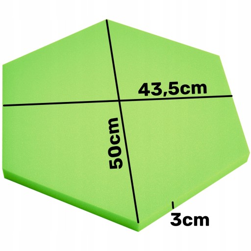 Nástenné panely do detskej izby, zelená farba, šesťhran šesťhran, 3 cm