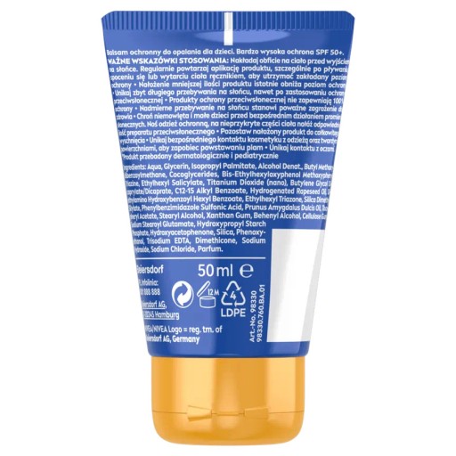 NIVEA SUN MLIEKO PRE DETI SPF 50+ vysoká ochrana 50ml