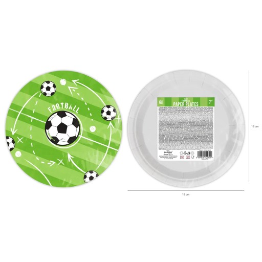 Papierové taniere FUTBAL 18 cm 6 ks na narodeniny fanúšika