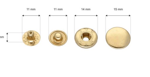 ALFA kovová zaskakovacia západka 15mm 50ks ZLATÁ