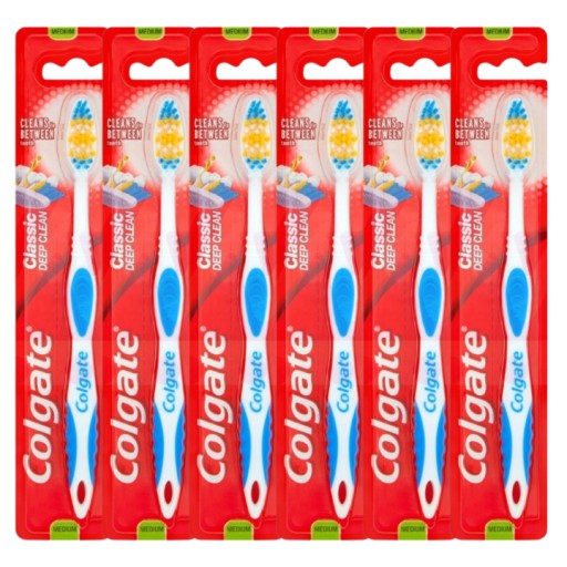 Colgate Classic Deep Clean zubná kefka Medium Medium 6 ks