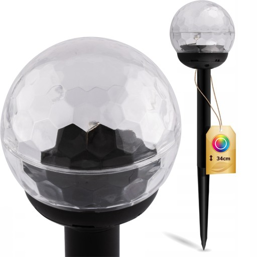 LED záhradné svietidlo SOLÁRNE RGB GUĽOVÉ SPIKE RIADENÉ GUĽOU IP44
