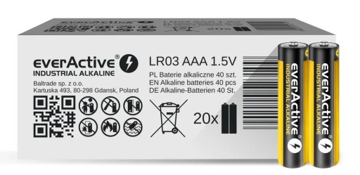 EverActive alkalické priemyselné batérie AAA 2 ks.