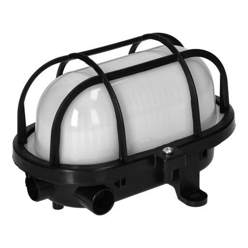 Svietidlo dielenskej lampy so suterénnym kanálom OVAL E27 IP44 sieťka čierna
