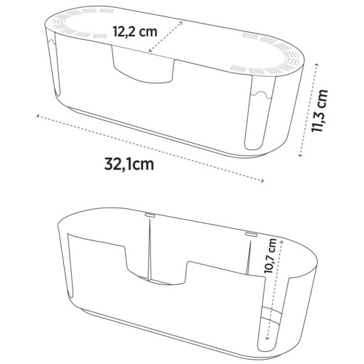 ORGANIZER box, box na uloženie káblov, kancelárske predlžovacie lišty