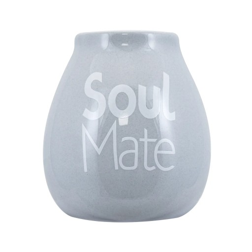 Keramická sivá tekvica s logom Soul Mate 350 ml