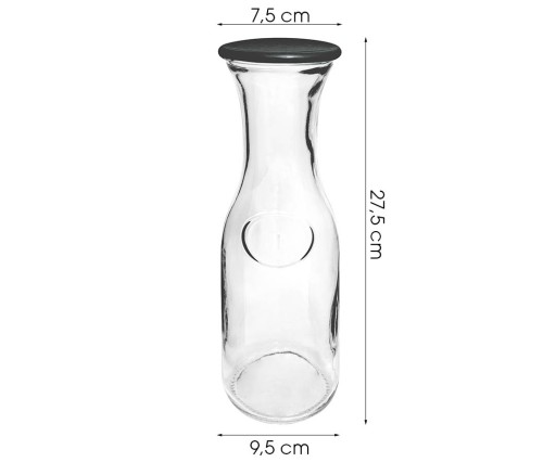 KARAFA 1000 ml na víno, vodu, džús S viečkom, uzavretý, univerzálny pohár