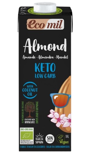 Keto Low Carb BEZGÉLOVÝ mandľový nápoj. BIO 1 r