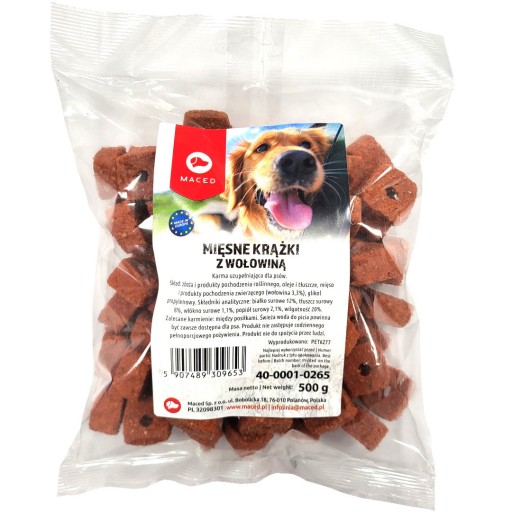 MACED - MÄSOVÉ HORKY S HOVÄZÍM MÄSOM 500g JED