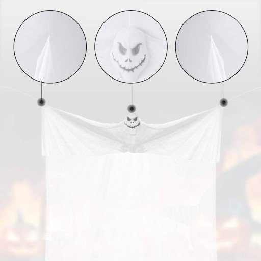 ZÁVESNÁ DEKORÁCIA SKELETOROVÁ HALLOWEENOVÁ MASKA 3,3M*2M