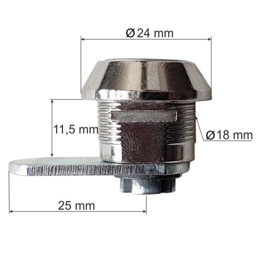 EURO-LOCK KAZETOVÝ ZÁMOK - Ø18 mm - rig. krátky