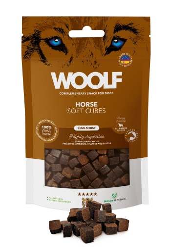 VLNA MÄKKÉ KOCKY KONSKÝ MONOPROTEÍN MÄKKÝ POKLAD PSA CHUTÍ KOŇA 100g