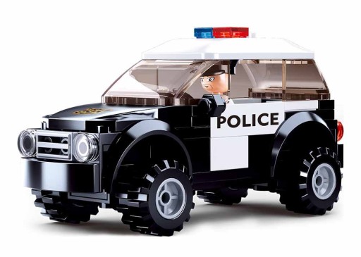 BLOCKI SLUBAN POLICAJNÉ AUTO + PSÍ POLICAJT 78 ELEMENTOV.