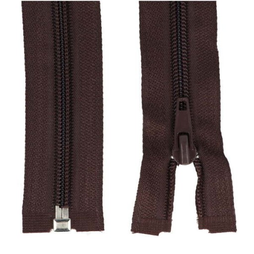 ŠPIRÁLOVÝ Zips #5 - 70 CM - TMAVO HNEDÁ
