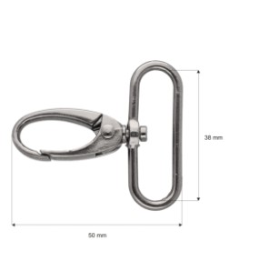 KOVOVÁ KARABÍNA 38 MM KRAB ČIERNY NIKEL