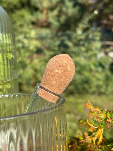 Infuser do pohára, sklenený hrnček na kávu a čaj s korkom