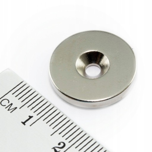 NEODYMOVÝ MAGNET 20x7/3,5x3 mm NA SKRUTKU ks.
