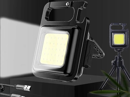 COB LED kľúčenka lampa s magnetom baterka USB otvárač