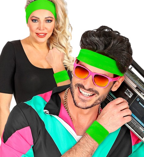 Náramky Ruky Neon GREEN Disco Party 80s Karneval 2ks