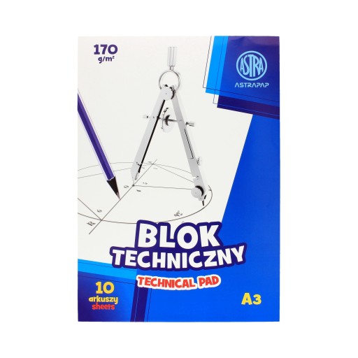 Technický blok A3 biely 170g Astra 106119005