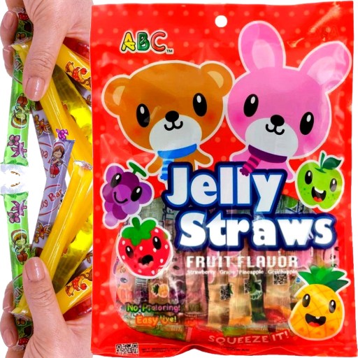 Bear And Bunny TikTok JELLY STRAWS želé fazuľky 300g ABC FUNNY HIPPO
