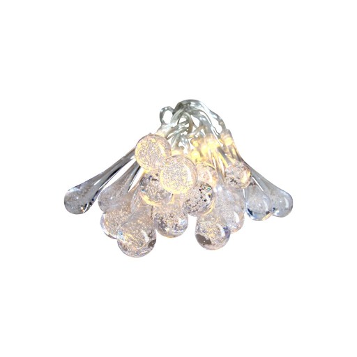 Závesná girlanda s priehľadnými LED cencúľmi a slzami na batérie