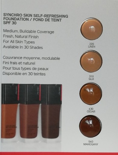 SHISEIDO SYNCHRO SAMOSOSVIŽUJÚCI PLEŤ SPF30 4x0,5