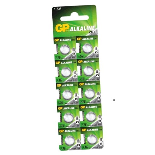 Alkalická batéria GP LR44 A76 tlačidlo 10 ks.