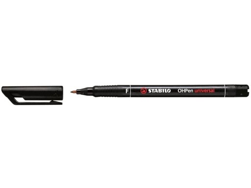 Fóliový popisovač Stabilo čierny OHP F-0,7mm CD DVD