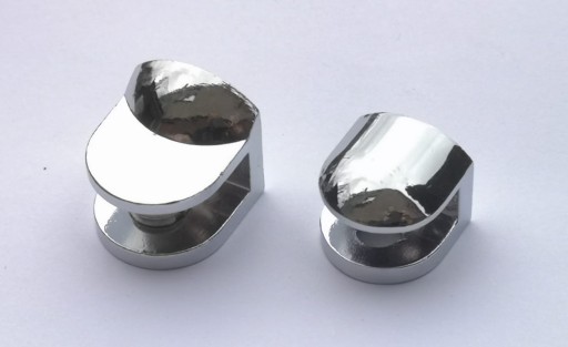 Upevnenie, držiak sklenenej police, klip, žabka, typ Finger CHROME S 19x19 mm