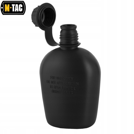 Vojenská turistická jedáleň, fľaša na vodu, jedáleň M-Tac, 1 l, čierna