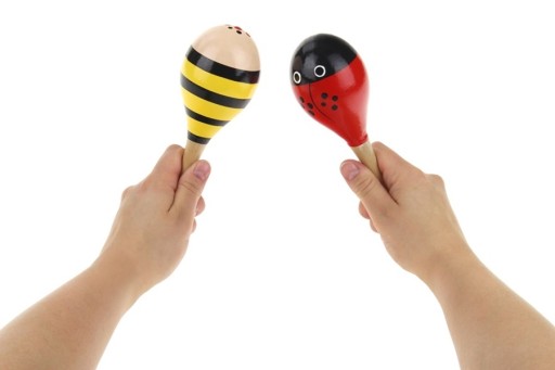 Veľký drevený detský hrkálka Maracas hudobný nástroj