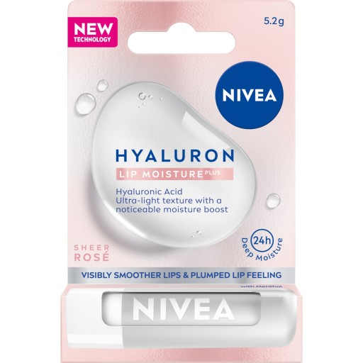 NIVEA HYALURON hydratačný balzam na pery 5,2G RUŽA