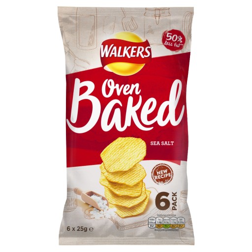 1x 150g WALKERS Lays Oven Pečené chrumky z morskej soli UK