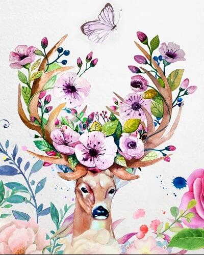Obrázok na nalepenie diamantmi DIAMANTOVÁ VÝŠIVKA DEER Diamantová mozaika