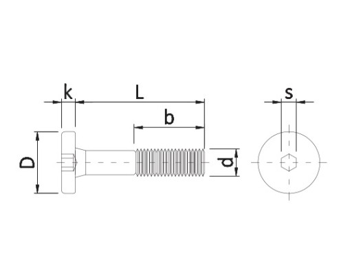 Metrická nábytková skrutka M8 x 80 mm na imbusový kľúč, 10 KS.