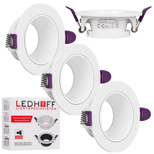 3X Zapustená halogénová lampa MOVABLE GU10 White LED Eyelet Zapustená LED