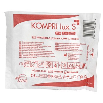 KOMPRI Lux S gázové obklady 7,5x7,5cm 3 kusy