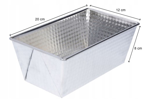 Plech na pečenie, obdĺžniková tortová forma, 20x12x8 tortová forma