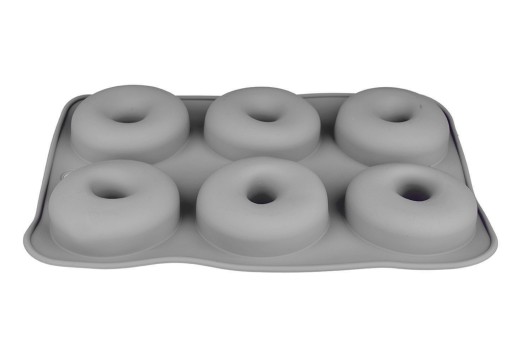 SILIKÓNOVÁ FORMA NA DONUTY, 6 KS, SIVÁ