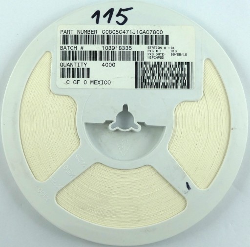 Keramika 470pF 0,47nF 100V DC 5% 100ks.
