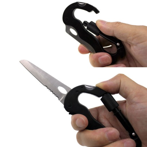 MULTITOOL OSTRÝ KARABÍNOVÝ Nôž 6V1 PREŽITIE