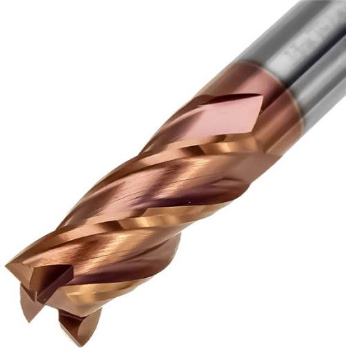Tvrdokovová fréza VHM Fi4mm 4-britová 55HRC TiSiN