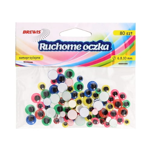 Oči 6,8,10mm pohyblivé oči neónovej farby 80ks