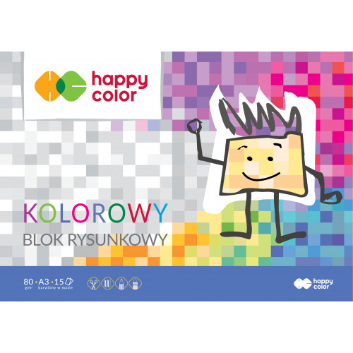 Podložka na kreslenie A3 - Happy Color - farebná, 15 listov