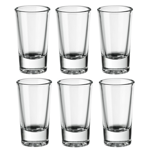 Poháre na VODKU, 6 ks 30 ml SHOT panáky likéru LUCA