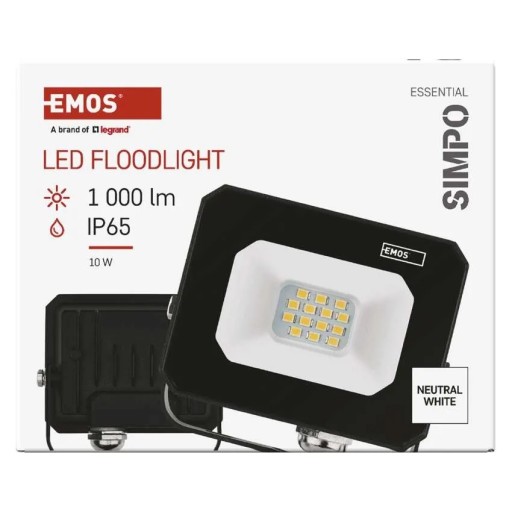 ZS2213 SIMPO LED reflektor 10W neutrálny 4000K IP65 1000lm EMOS