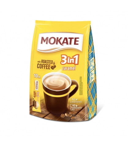 Mokate 3v1 Karamelový instantný kávový nápoj v prášku 170 g (10 x 17 g)